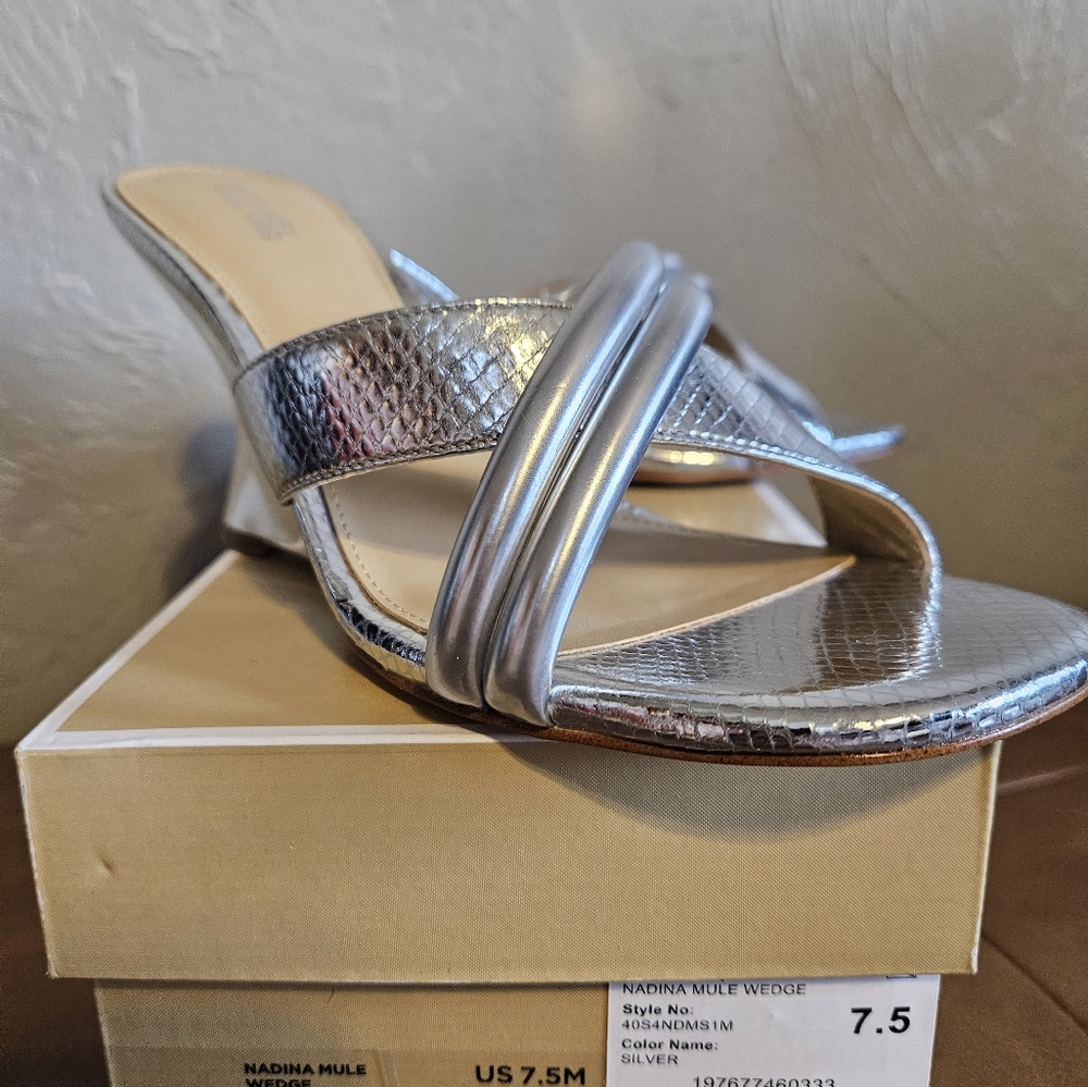 Micheal Kors Nadina Mule - Silver 7.5